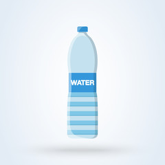 Bottle of water flat style. illustration icon isolated on white background