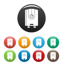 Water boiler icons set 9 color vector isolated on white for any design