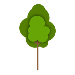 Tree. Flat Eco Element and Icon. Ecology Concept for Earth Hour, Earth Day, Ocean Day and other ECO dates. Vector Illustration.