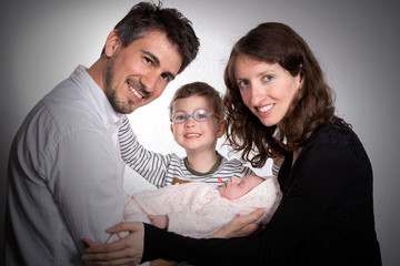 Glückliche Familie, Vater Mutter Kinder