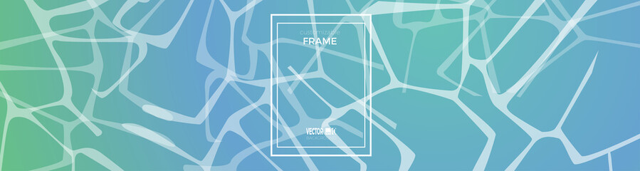 Vector background summer and the sea calm, water and reflections. Customizable frame - obrazy, fototapety, plakaty