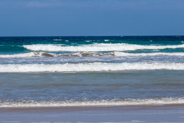 Waves at La Caleta beach. Lanzarote. Canary Islands. Spain.