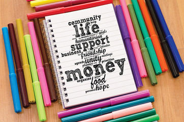 Money word cloud business concept