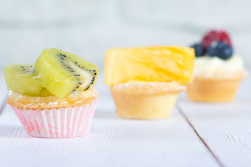 Fruit tartlets on the table