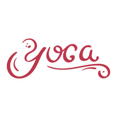 Yoga. Cute Lettering. For Print and Web. Vector Illustration.