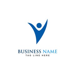 Fototapeta premium people care, health, success logo design vector