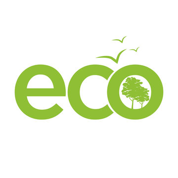 Ecology Logo or Sign. For Print and Web. Ecology Concept for Earth Hour, Earth Day, Ocean Day and other ECO dates. Vector Illustration.