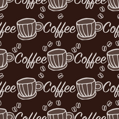 seamless pattern with a coffee cup