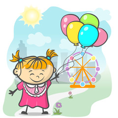 Obraz na płótnie Canvas Cute Girl With Ballons