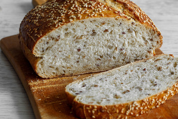 Bread on a cutting board