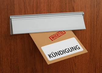 Post mit der Beschriftung Kündigung