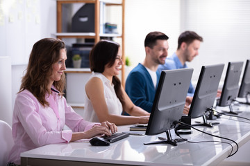 Business People Using Computer