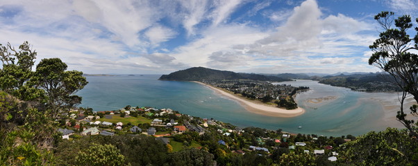 Panorama of Tairua in New Zealand from view point