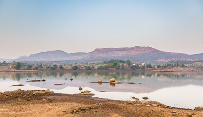 lake and mountains