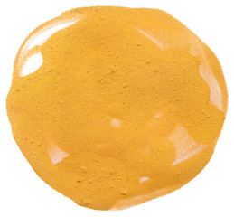 Orange yellow watercolor circle on a white background