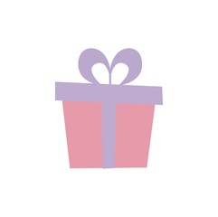 Gift box with ribbon.