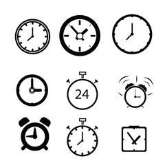 Set of clock flat icon