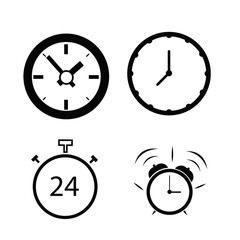 Set of clock flat icon