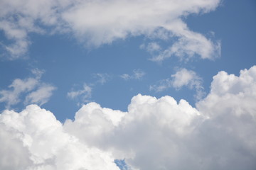 The blue sky with white clouds