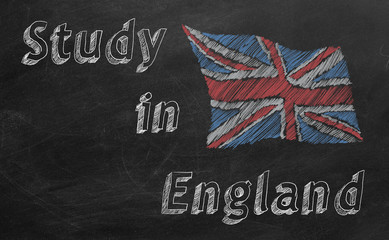 Fototapeta na wymiar Hand drawing british flag with text 