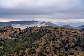 View of the desert of Tabernas in Province of Almeria, in Spain