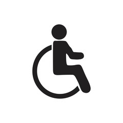Disabled Handicap Icon isolated on white background