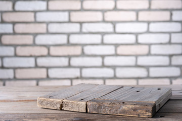 Brick wall and a working table top