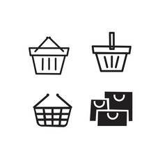 Set of shopping icons on a white background