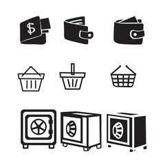 Set of shopping icons on a white background