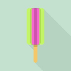 Green violet popsicle icon. Flat illustration of green violet popsicle vector icon for web design