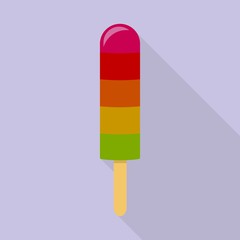 Fruit mix popsicle icon. Flat illustration of fruit mix popsicle vector icon for web design