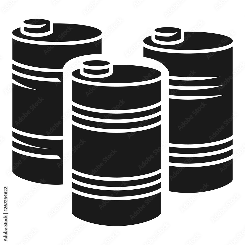 Poster petrol barrel stack icon. simple illustration of petrol barrel stack vector icon for web design isol