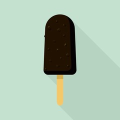 Black nut popsicle icon. Flat illustration of black nut popsicle vector icon for web design
