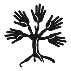 Tree people cohesion icon. Simple illustration of tree people cohesion vector icon for web design isolated on white background