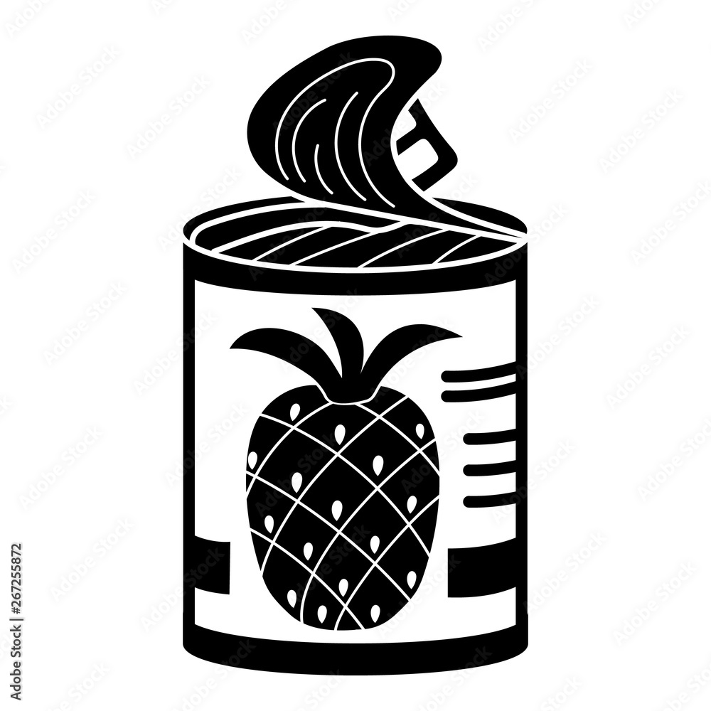 Poster pineapple tin can icon. simple illustration of pineapple tin can vector icon for web design isolated