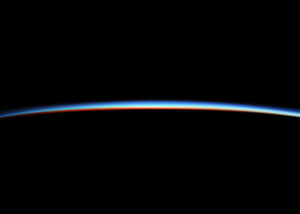 Planet earth with sunrise in space. gradient