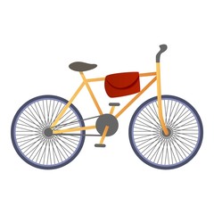 Postman bike icon. Cartoon of postman bike vector icon for web design isolated on white background