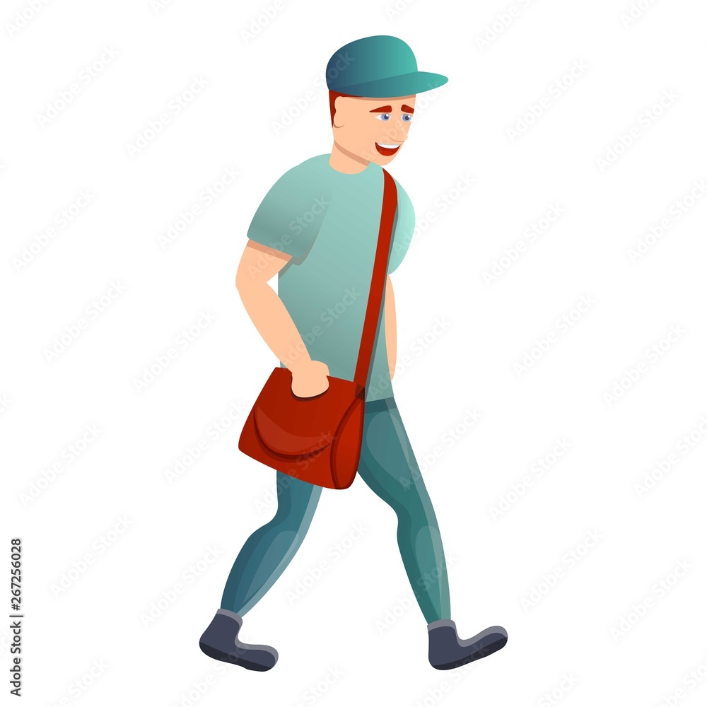 Poster modern postman icon. cartoon of modern postman vector icon for web design isolated on white backgrou