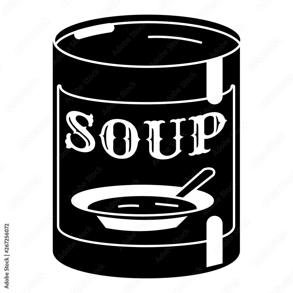 Poster soup tin can icon. simple illustration of soup tin can vector icon for web design isolated on white 