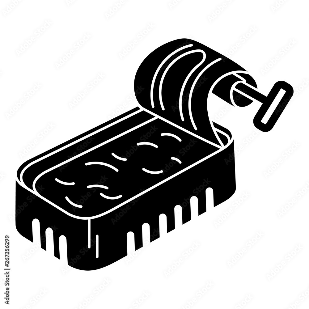 Poster soup fish tin can icon. simple illustration of soup fish tin can vector icon for web design isolated
