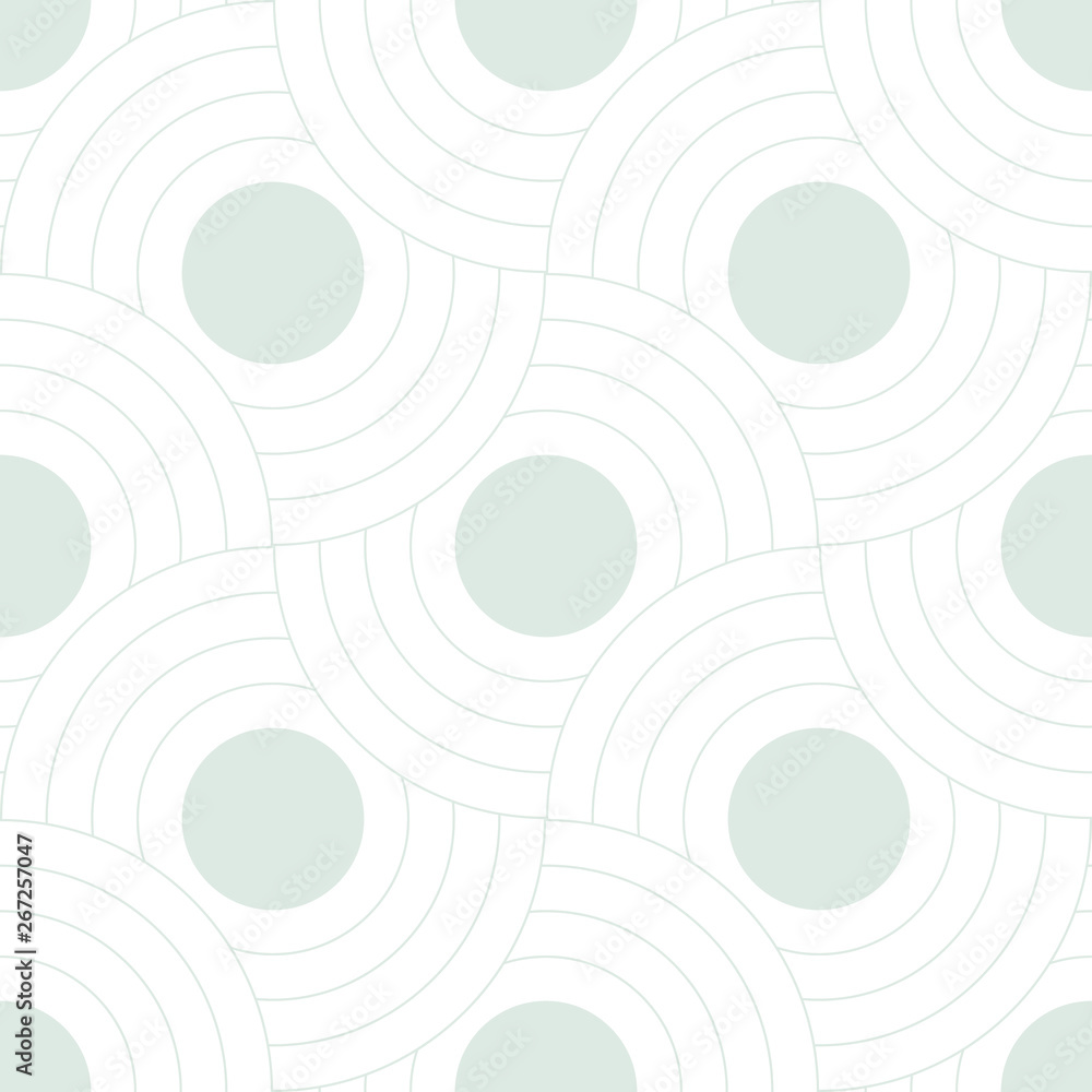 Poster Abstract retro pattern of geometric shapes. Neutral  mosaic backdrop. Geometric wave of circles  background, vector
