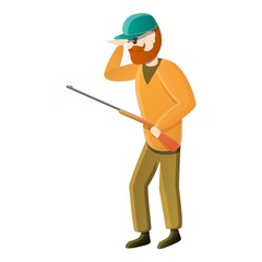 Thinking hunter icon. Cartoon of thinking hunter vector icon for web design isolated on white background