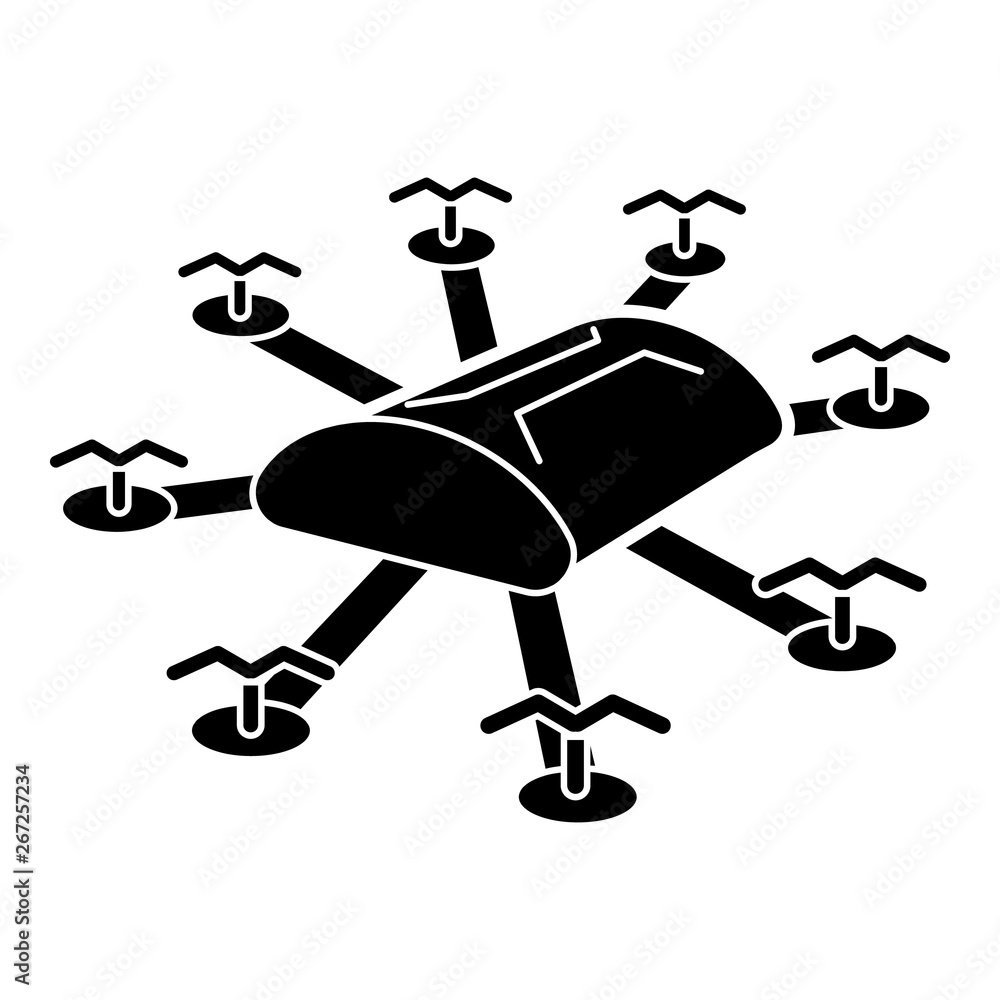 Poster multi copter drone icon. simple illustration of multi copter drone vector icon for web design isolat