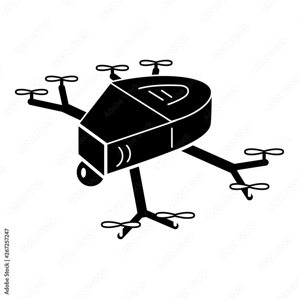Aufkleber small copter drone icon. simple illustration of small copter drone vector icon for web design isolat