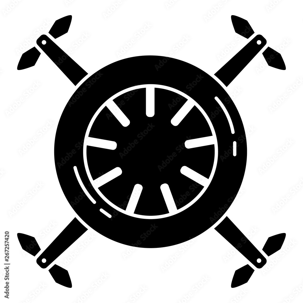 Poster round drone icon. simple illustration of round drone vector icon for web design isolated on white ba