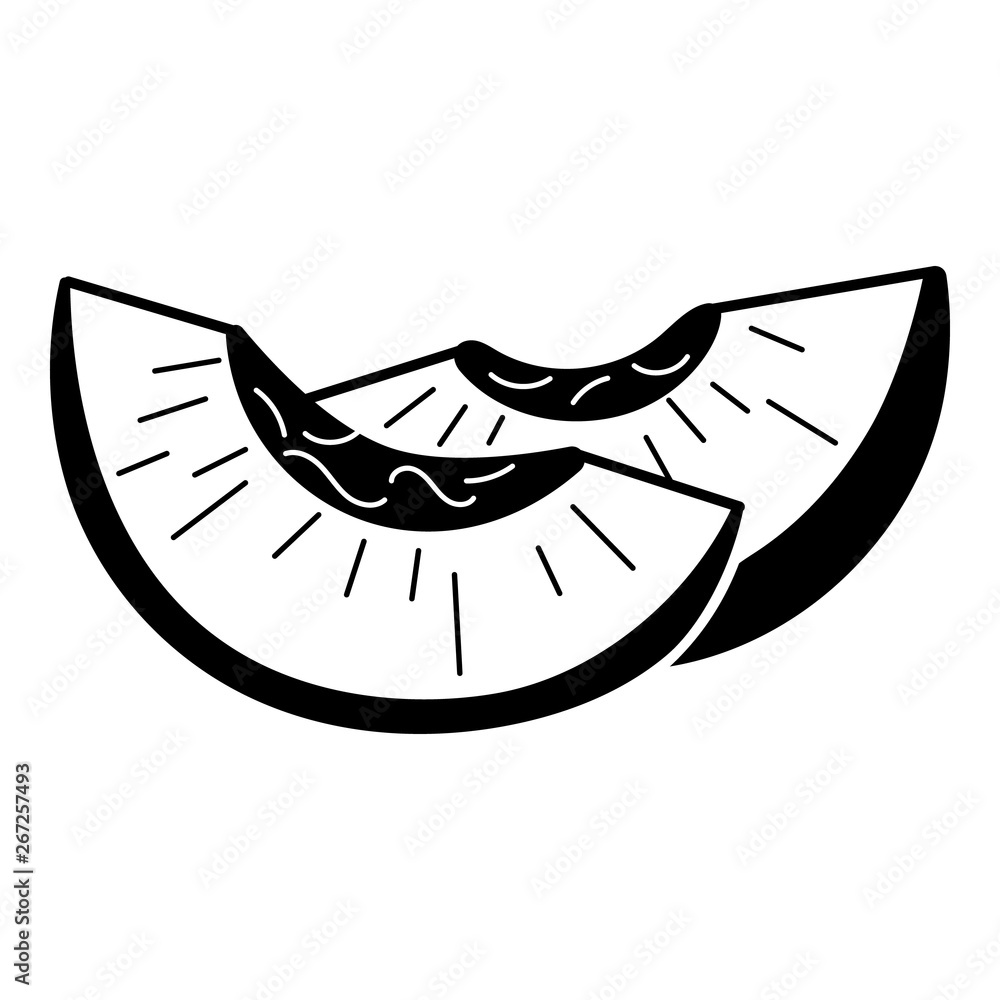 Aufkleber peach slice icon. simple illustration of peach slice vector icon for web design isolated on white ba