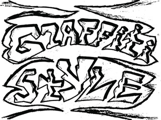 Naklejka premium Vector text graffiti style. Black outline.