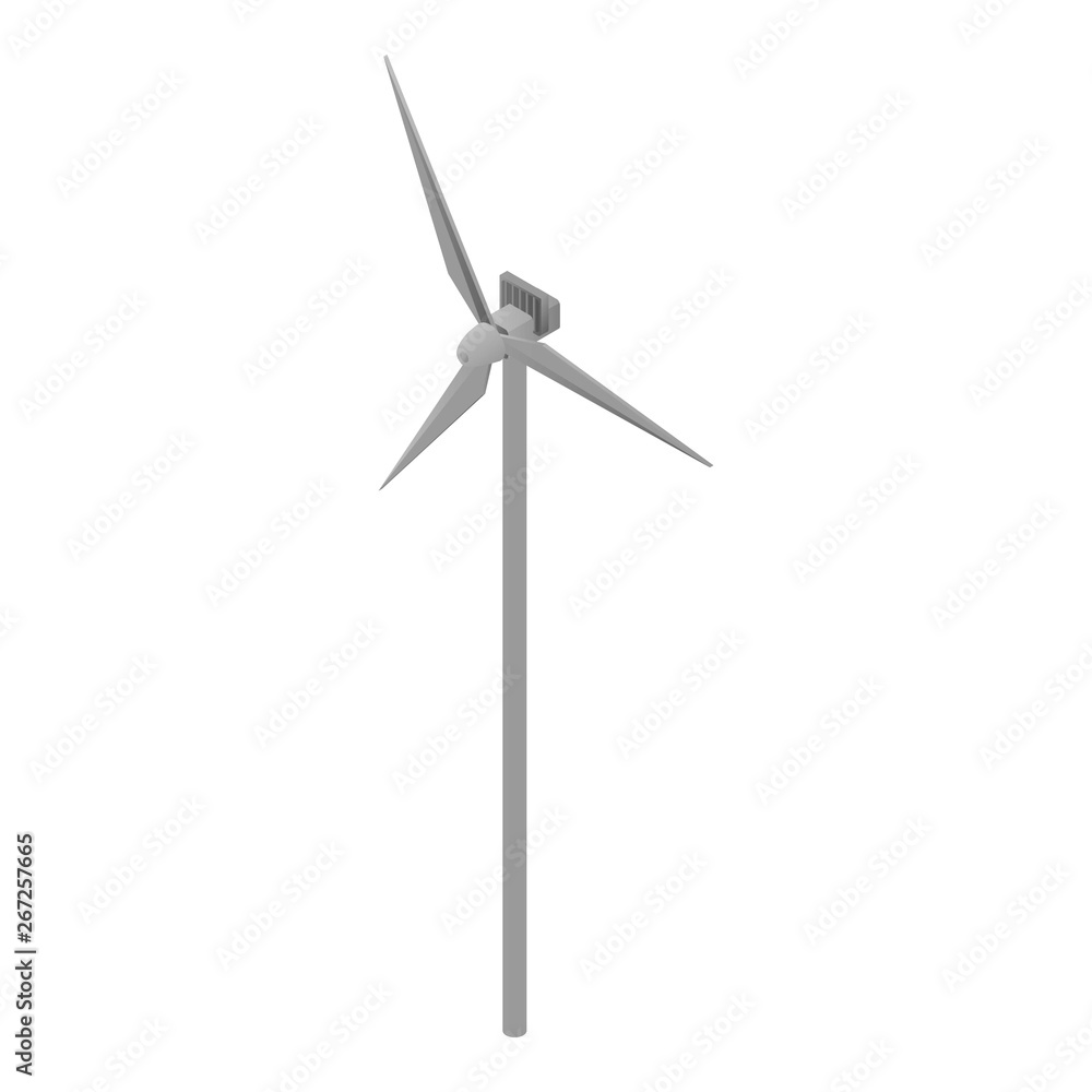 Poster power wind turbine icon. isometric of power wind turbine vector icon for web design isolated on whit