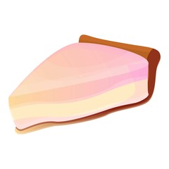Piece of cake meringue icon. Cartoon of piece of cake meringue vector icon for web design isolated on white background