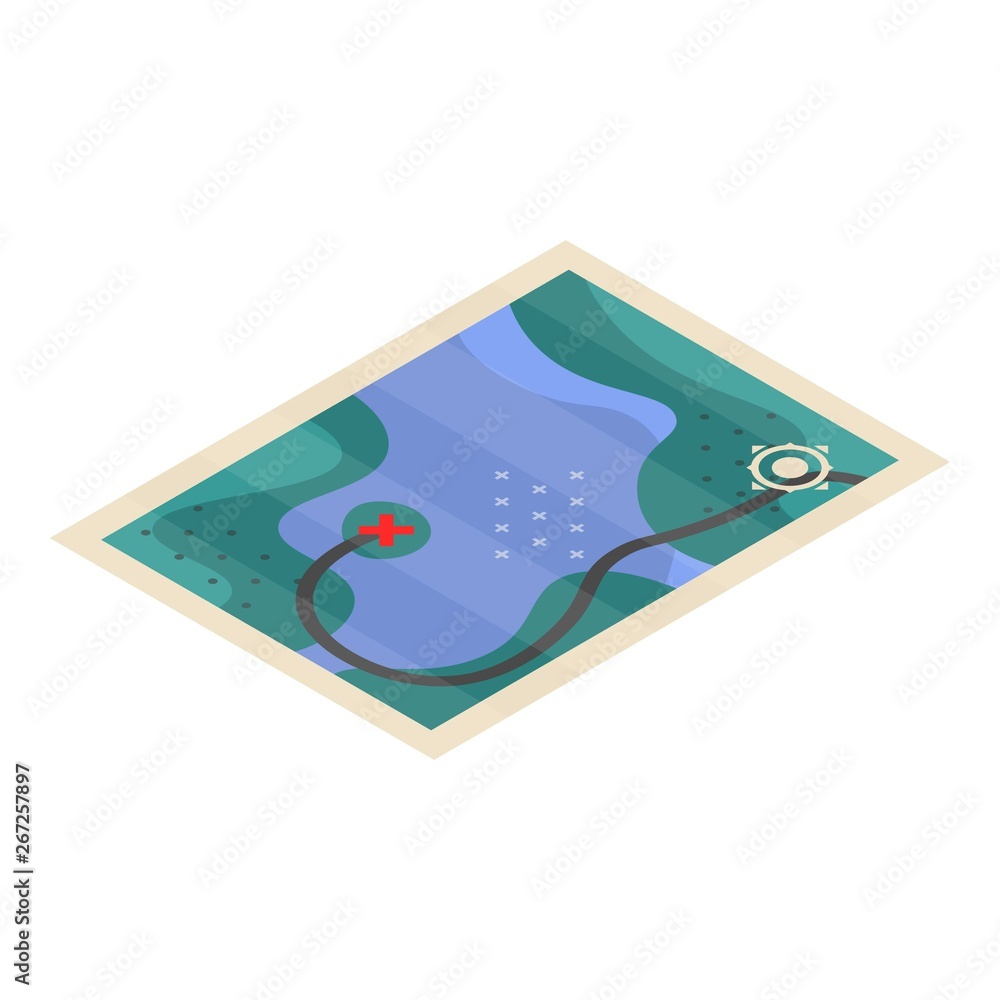 Poster hunter map icon. isometric of hunter map vector icon for web design isolated on white background